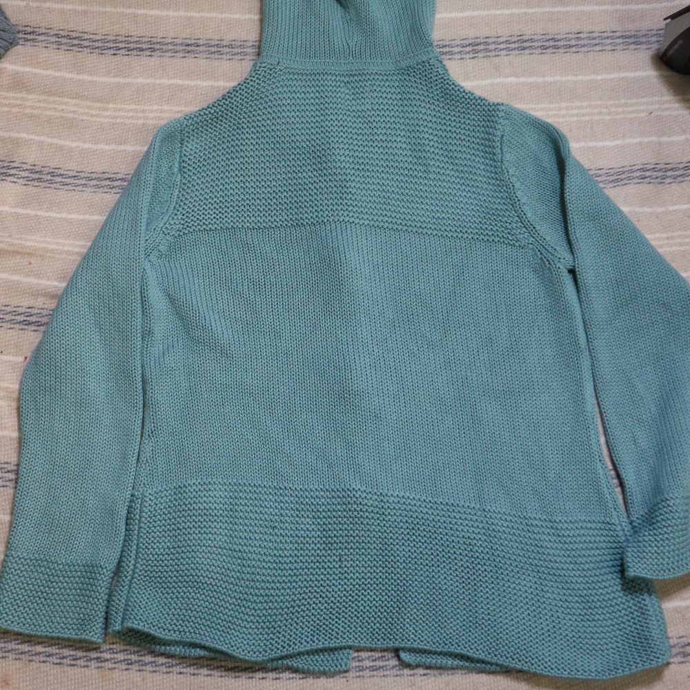 Vtg CHICOS Toggle Button Knit Hooded Sweater - Picture 8 of 8